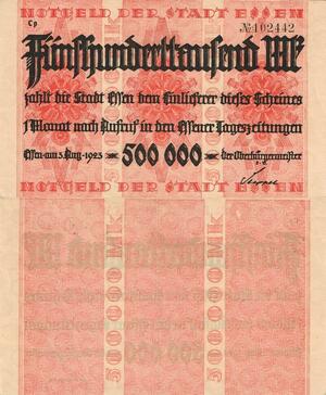 Q5028 Banknote Germany Essen 500000 Mark Ornament 1923 - Make Offer