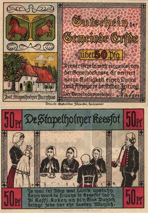 Q5035 Banknote Germany Hannover 50 Pfennig People around a table - Make Offer