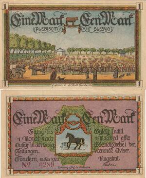 Q5041 Banknote Germany Slesvig 1 Mark Plebiscit 1920 - Make Offer