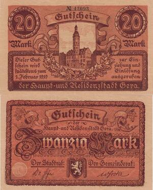 Q5056 Banknote Germany 20 Mark 1919 Notgeld - Make Offer