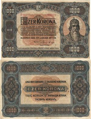 Q5062 Rare Banknote Hungary 1000 Korona 1920 - Make Offer