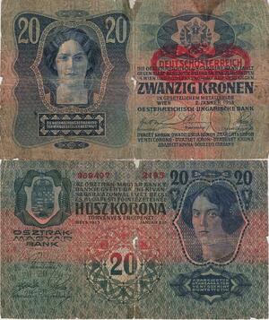 Q5064 Banknote Austria Osztrak Magyar Bank 20 Korona 1913 - Make Offer