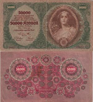 Q5065 Rare Banknote Austria Hungary 50 000 Kronen 1922 - Make Offer