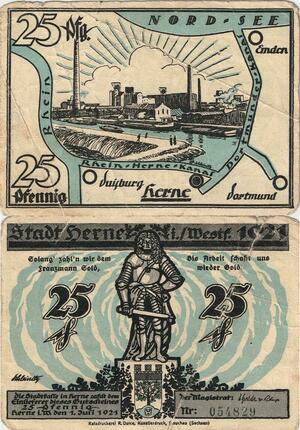 Q5068 Banknote Kurfürst-Denkmal und Stadtwappen 25 Pfennig 1921 Notgeld - Make Offer