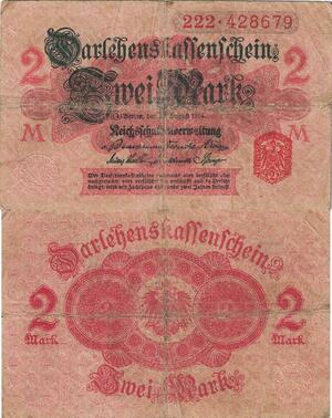 Q5086 Banknote Germany Berlin 2 Mark 1914 - Make Offer