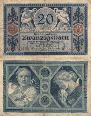 Q5094 Banknote Germany Berlin 20 Mark Serie A 1915 - Make Offer