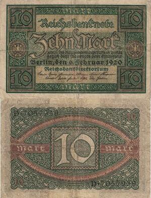 Q5096 Banknote Germany Berlin 10 Mark Reichsbanknote 1920 - Make Offer