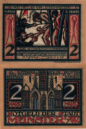 Q5104 Banknote Germany  Notgeld der stadt Munster 2 Mark 1536 1921 - Offer