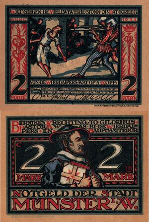 Q5106 Banknote Germany Notgeld der stadt Munster 2 Mark 1534 1921 - M Offer