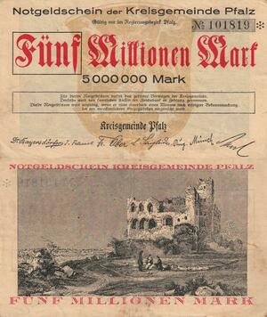 Q5116 Banknote Germany 5 Millioen Mark Notgeldschein - Make Offer