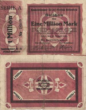 Q5118 Banknote Germany Birkenfeld 1 Million Mark  1923 - Make Offer
