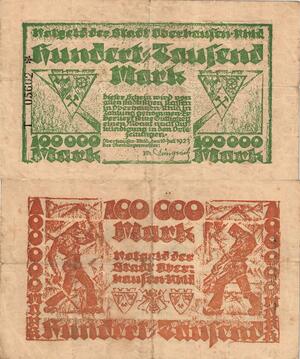 Q5131 Banknote Germany Grob Oberhausen 100000 Mark Notgeld 1923 - Make Offer