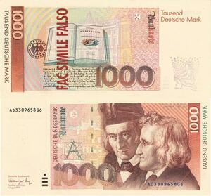 Q5147 Banknote Germany 1000 Mark Grimm Brothers Girl with stars 1991 -Offer