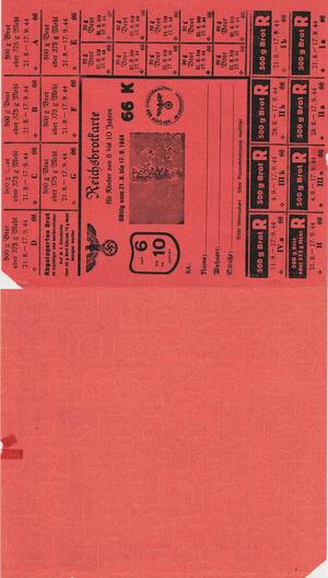 Q5201 Reichsbrotkarte Luxembourg Ration Ticket 500g brot 1944 UNC - Make Offer