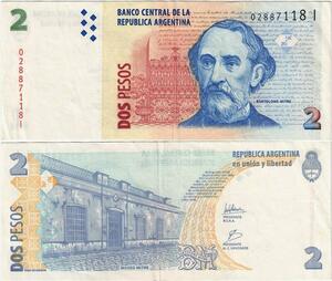 Q5219 Banknote Argentina 2 Pesos Bartolome Mitre Museo Mitre 1997 - Offer