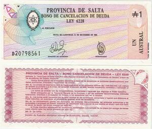 Q5249 Banknote Argentina 1 Austral  Motifs Salta 1982 - Make Offer