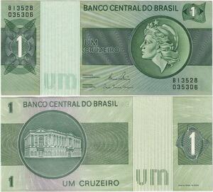 Q5302 Banknote Brazil 1 Cruzeiro Allegory of Unity 1972-1980 - Make Offer
