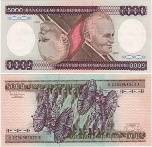 Q5306 Brazil 5000Cruzeiros novos Humberto de Alencar Castello Branco 1981-85