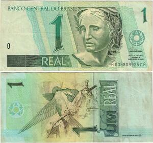 Q5310 Banknote Brazil 1 Real Hummingbird 1997-2003 - Make Offer