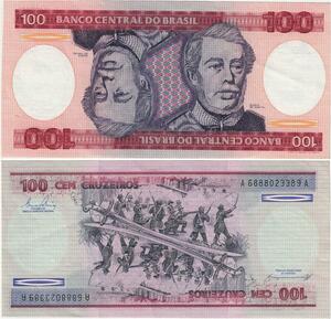 Q5323 Brazil 100 Cruzeiros Luís Alves de Lima Internal pacification 1981-84