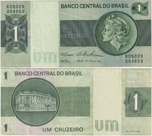 Q5324 Banknote Brazil 1 Cruzeiro Project building Amortization Box 1972-1980