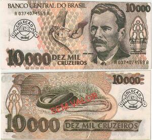 Q5329 Banknote Brazil 10000 Cruzeiros Vital Brazil Without value 1991-1993