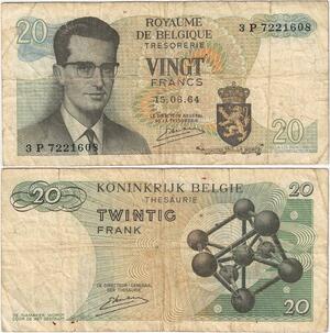 Q5650 Banknote Belgium 20 Francs Baudouin I 1964 -> Make offer