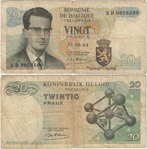 Q5651 Banknote Belgium 20 Francs Baudouin I 1964 -> Make offer