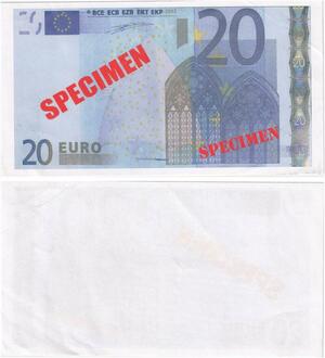 Q5814 Banknote France 20 Euros Specimen 2002 Uniface UNC -> Make offer