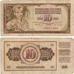 Q5828 Banknote Yugoslavia 10 Dinara 1968 -> Make offer