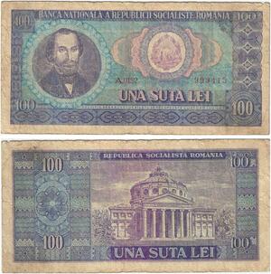 Q5843 Banknote Romania 100 Lei Nicolae Bălcescu 1966 -> Make offer