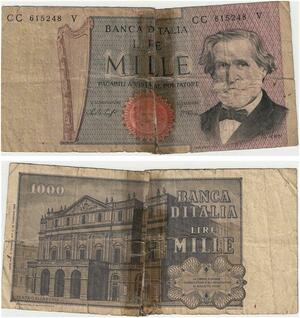 Q5912 Banknote Italy 1000 Lire Arpa Estense 1969-1981 -> Make offer