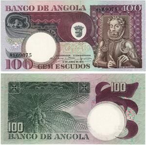Q5917 Banknote Angola 100 Escudos Luis Vaz de Camões 1973 UNC -> Make offer