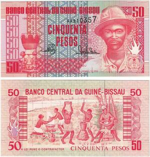 Q5918 Banknote Guinea-Bissau 50 Pesos P. Nalsna 1990 UNC -> Make offer