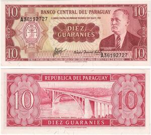 Q5950 Banknote Paraguay 10 Guaranies General Eugenio A Garay1963 UNC > M offer
