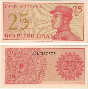 Q5991 Banknote Indonesia 25 Sen1964 UNC -> Make offer