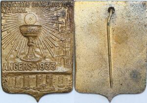 Q6473 Médaille Congrès Eucharistique Eglises Angers 1933 SUP