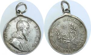 Q6475 Médaille Eglise Papal States Société jeunes économes Lyon 1834 Barre