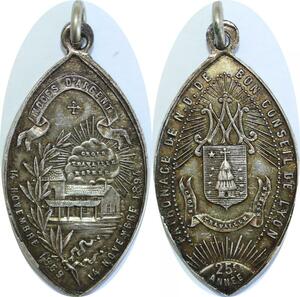 Q6477 Médaille Notre Dame de Bon Conseil Lyon 1869 1894 Argent