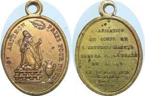 Q6486 Médaille Eveque St Artemon Rodez Corps Artémon 7 août 1839 SUP