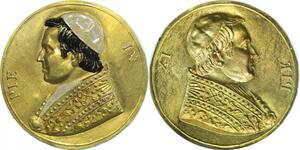 Q6487 Rare Médaille epreuve uniface Vatican Pie IX 1848 Painted AU