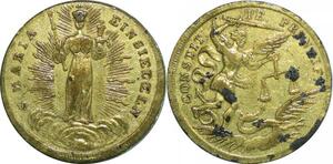 Q6491 Rare Medal Switzerland Kanton Schwyz Einsiedeln. 18th c Maria 