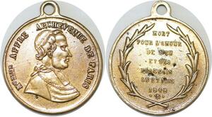 Q6578 Médaille Monseigneur Affre Archevèque Denis Auguste Affre 1848  