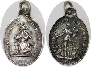 Q6592 Médaille St Roch Ste Genevieve Paris Silvered SUP -> Make Offer