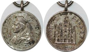 Q6598 Medal Italy Carlo Borromeo Arc Duomi de Milano Silvered AU