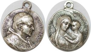 Q6599 Medal Vatican Papal States Pie XI Marie Jesus Silvered
