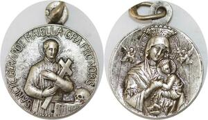 Q6614 Medal Vatican Papal States Gerard Majella Marie Jesus Silvered  