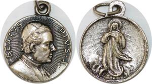 Q6615 Medal Vatican Papal States Pie X Virgin Mary Ascencion Silvered