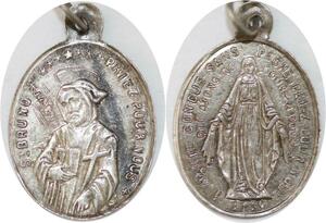 Q6616 Médaille O Marie St Bruno Priez pour Nous 1830 Silver AU  