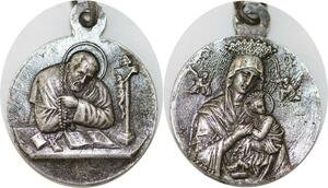 Q6618 Medal Vatican Papal States Vierge Marie Jesus Silvered AU